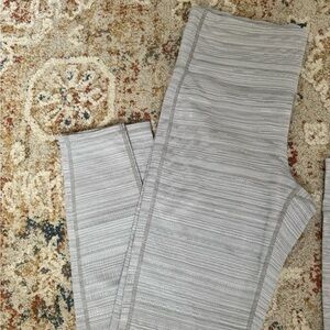 Athleta Gray Striped Leggings